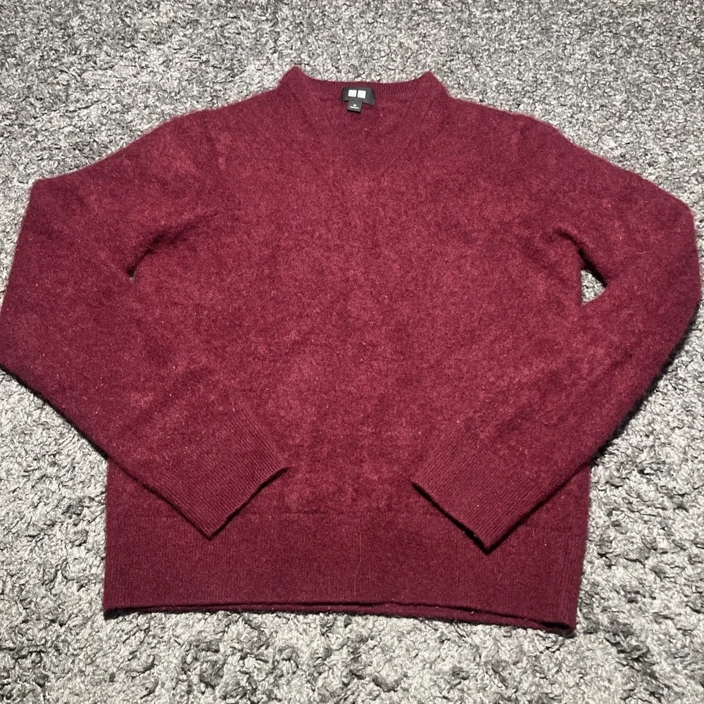 100% Cashmere Burgundy Sweater‎ For Yarn/crafts Project. Shrunken